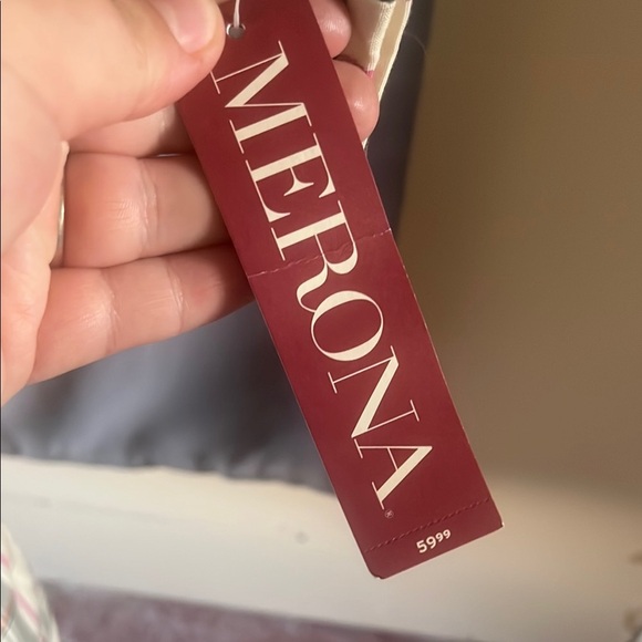 Merona Cream and Black Trench Coat with Plaid Design - Picture 3 of 9